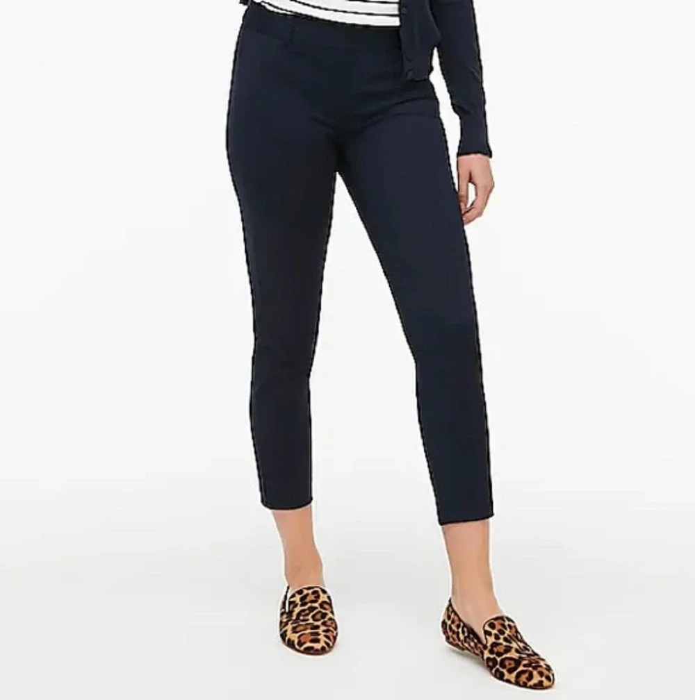 J. Crew Winnie Pant in Stretch Cotton Navy Blue H5159 Size 6